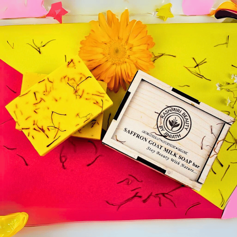 Golden Madina Tulip Saffron Goat Milk Soap Bar 100gm